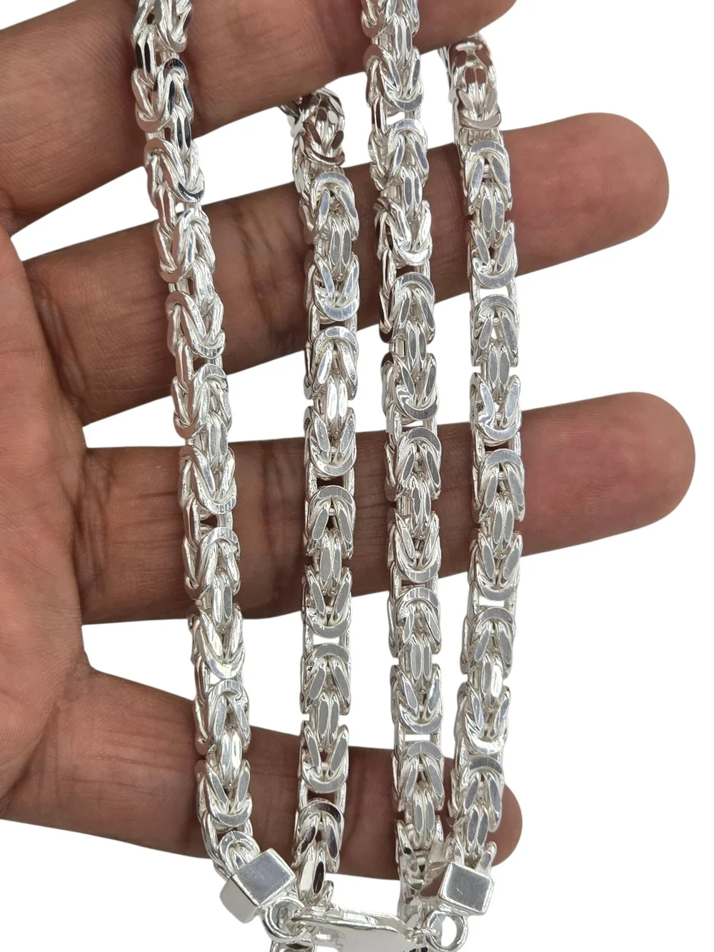 925 Sterling Silver Byzantine Chain 5.5 Mm 26 Inches